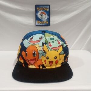 Pokemon Kids Hat - Blue and Black with Characters